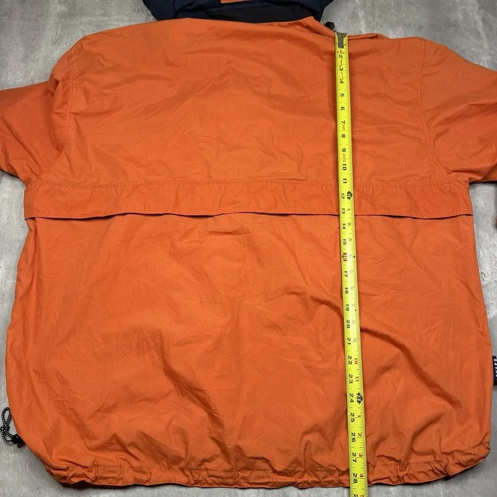 Vintage Chaps Ralph Lauren Anorak Packable Hood Windbreaker Jacket Orange XXL